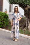 25S35530 Long Dress - Blue Print