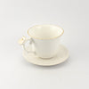 Tea Cup with Rose Handle & Saucer
