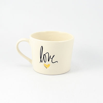 Mug C White Gloss - Love Gold Heart