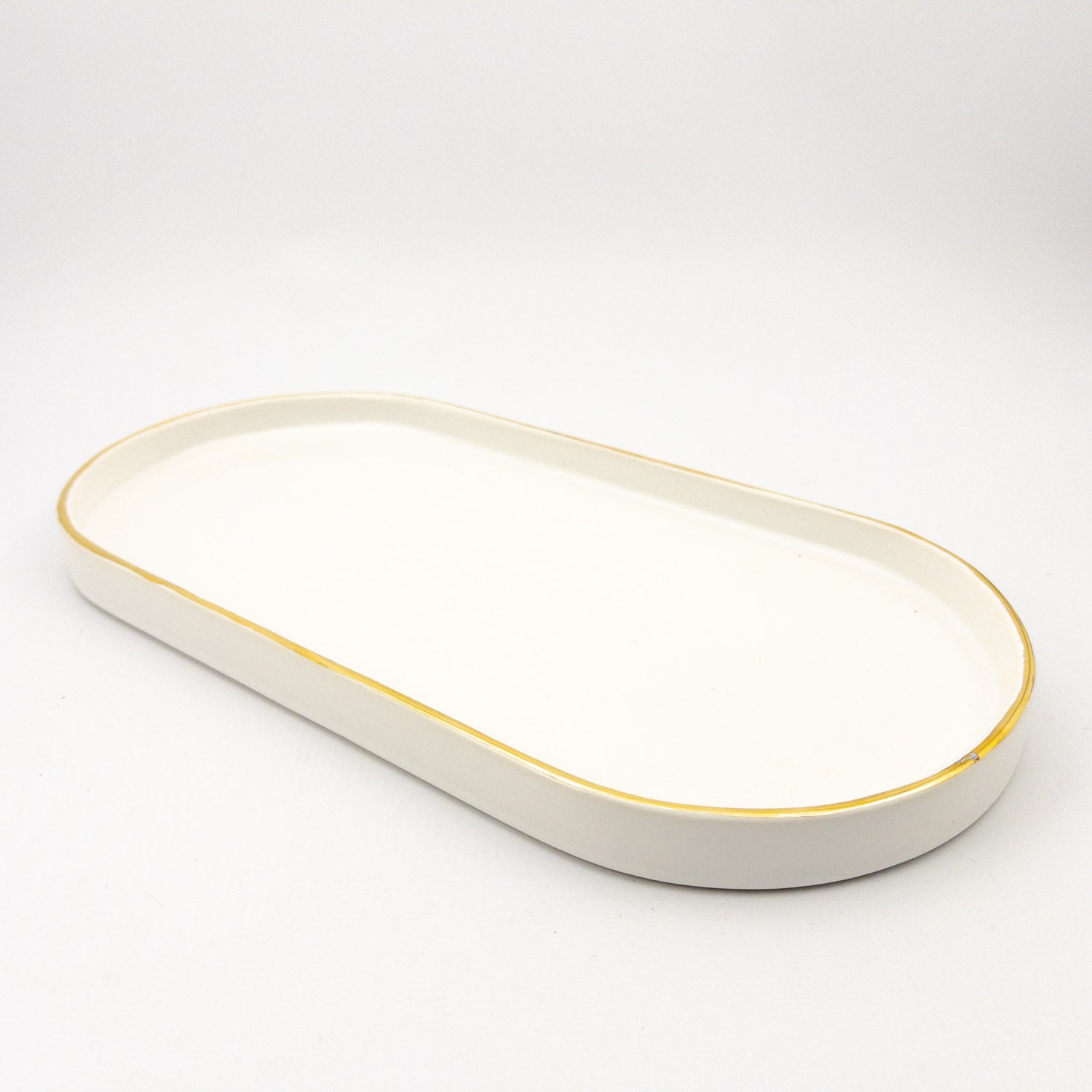 Kiki Oval Platter - Gold Rim