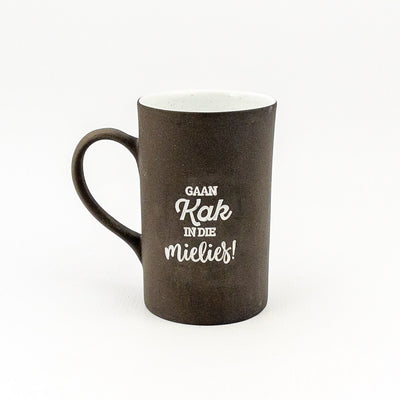 Mug D Black Clay / White Gloss - gaan kak in die mielies