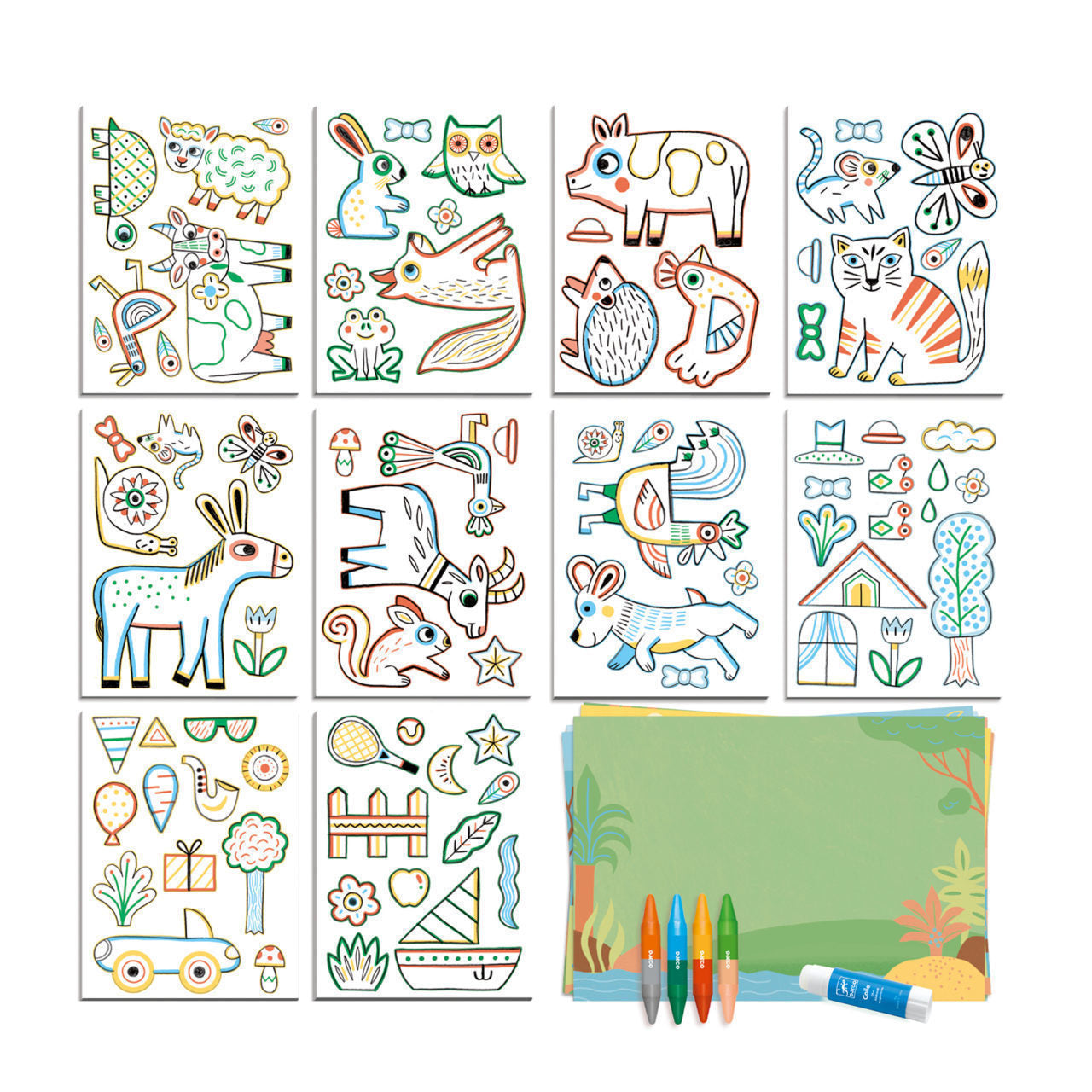 Create a World with Animals Colouring Set