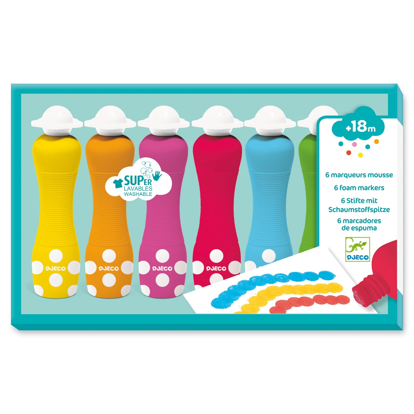 Washable Foam Markers for Little Ones – Set of 6