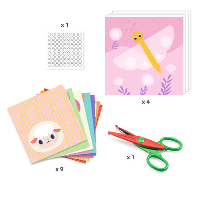Crinkle Cutting Collage Scene
