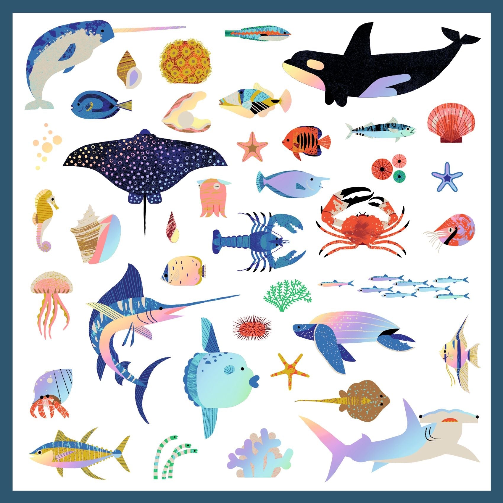 Ocean Metallic Sticker Collection