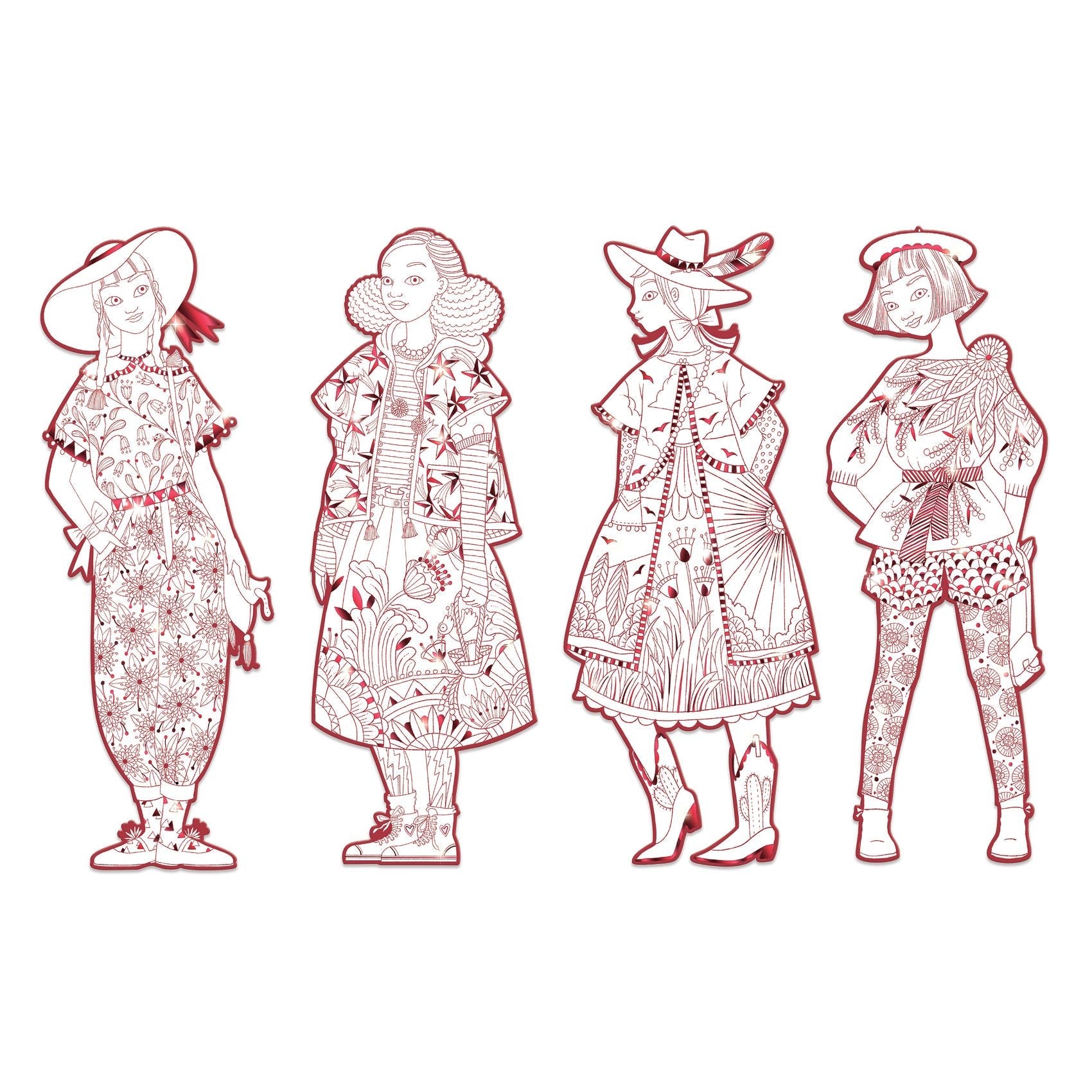 Les Demoiselles Colour-In Cards – Fiodor & Friends
