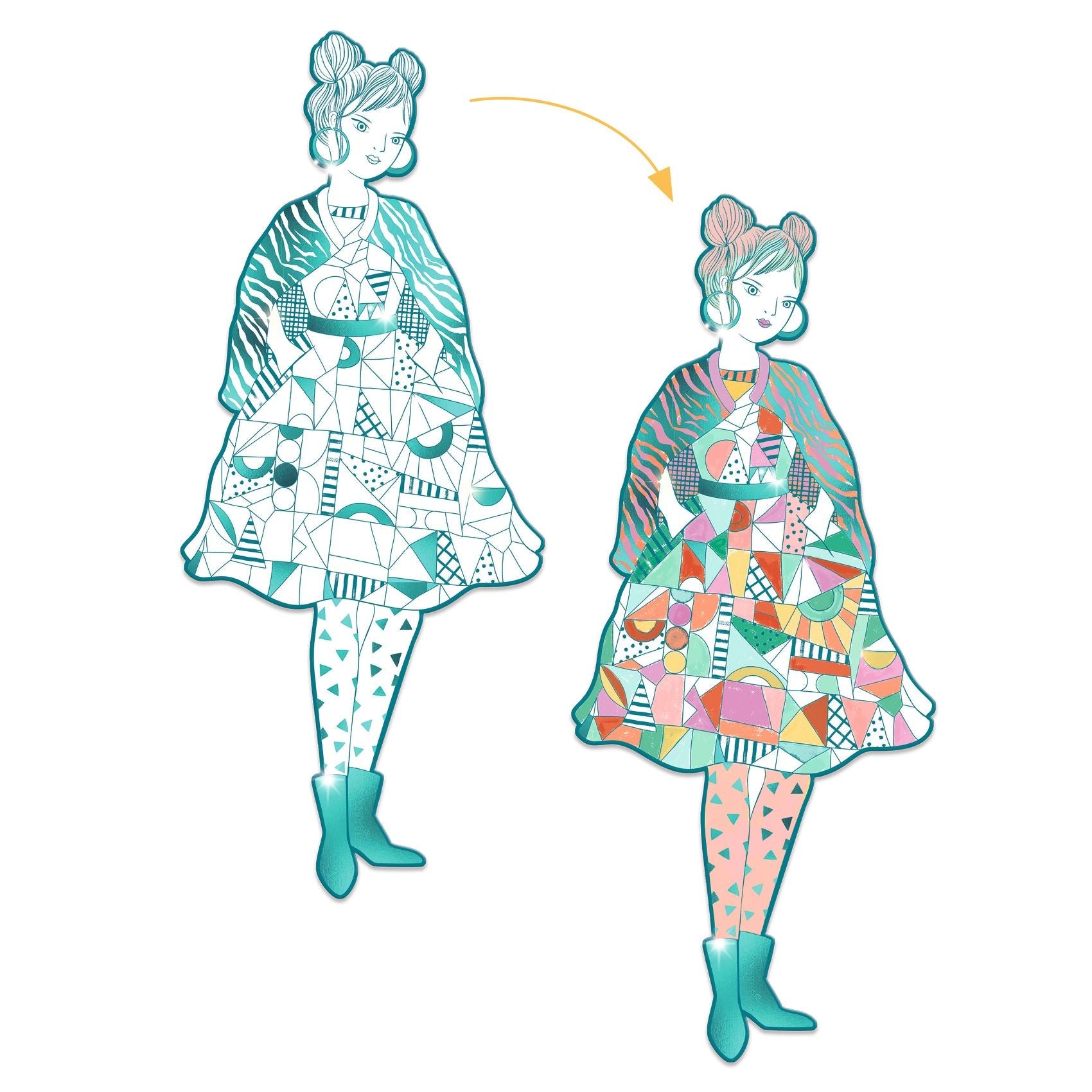 Les Demoiselles Colour-In Cards – Rebekka & Friends