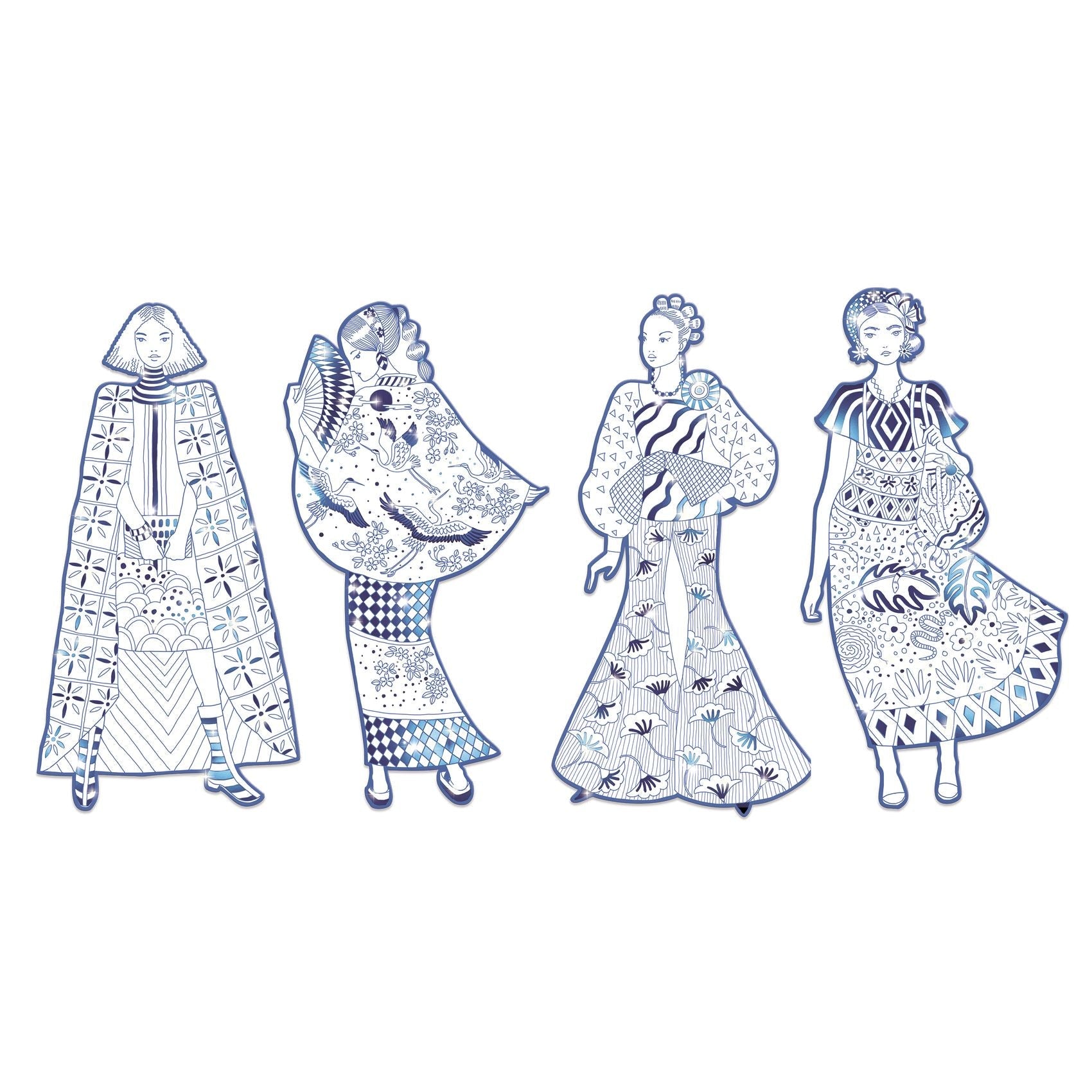 Les Demoiselles Colour-In Cards – Laura & Friends