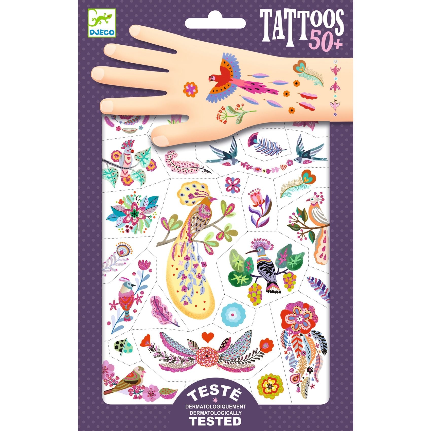 Bright Birds Metallic Temporary Tattoos