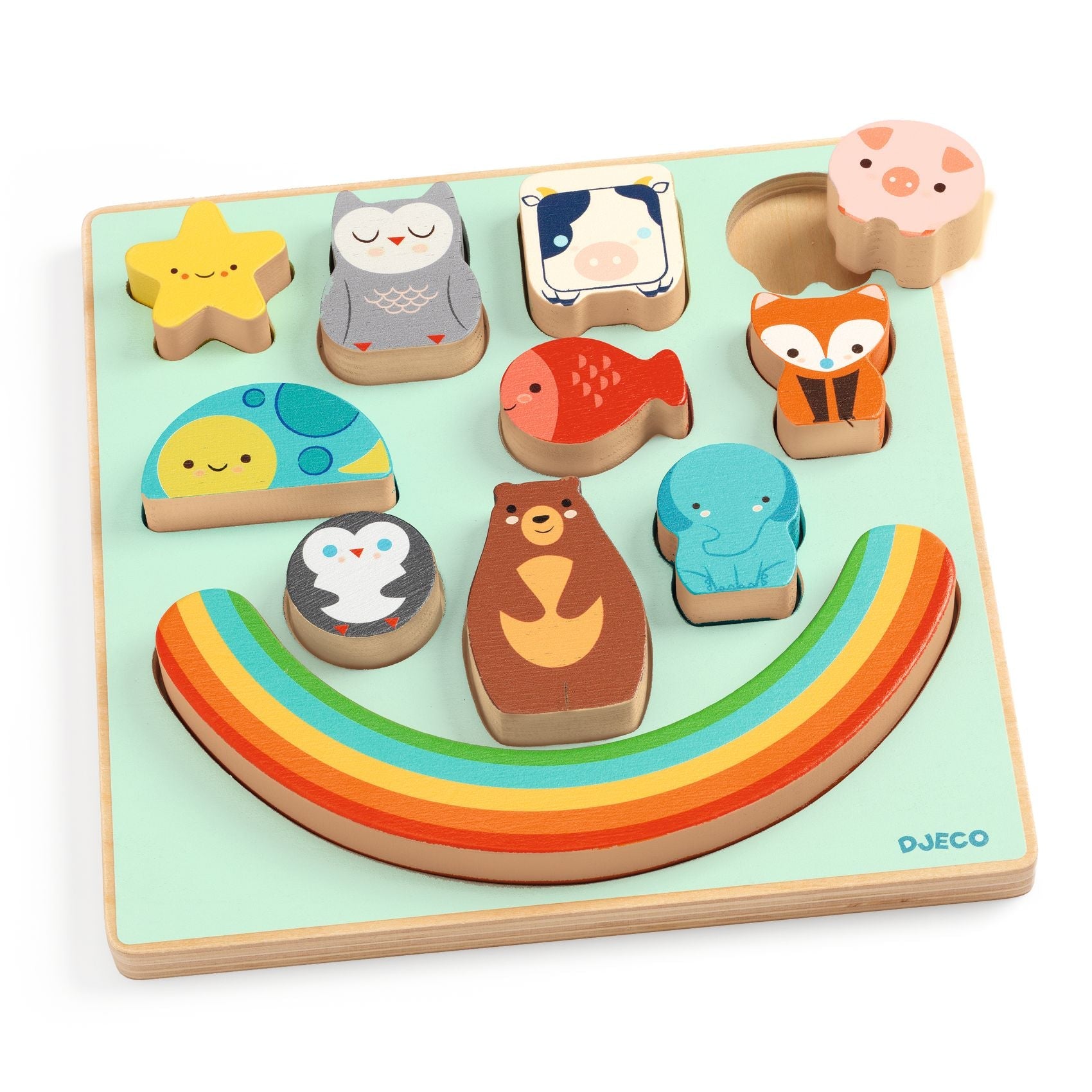 Djeco Wooden Puzzle - Puzz & Boom Rainbow
