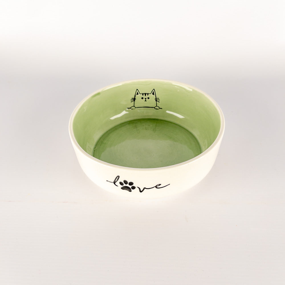 Pet Bowl Large Mint Cat