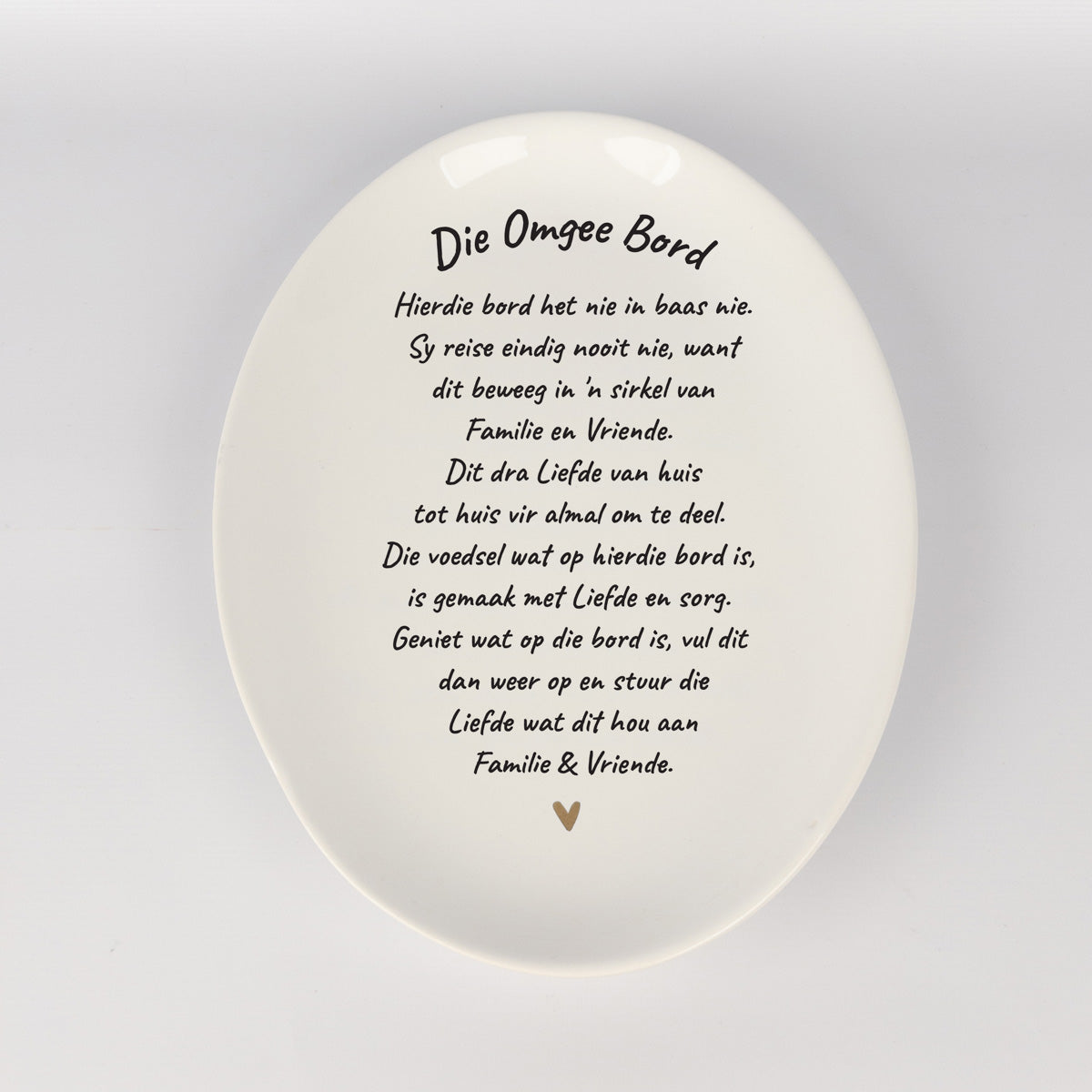 Omgee Bord / Giving Plate Afrikaans