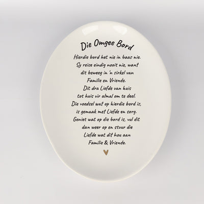 Omgee Bord / Giving Plate Afrikaans