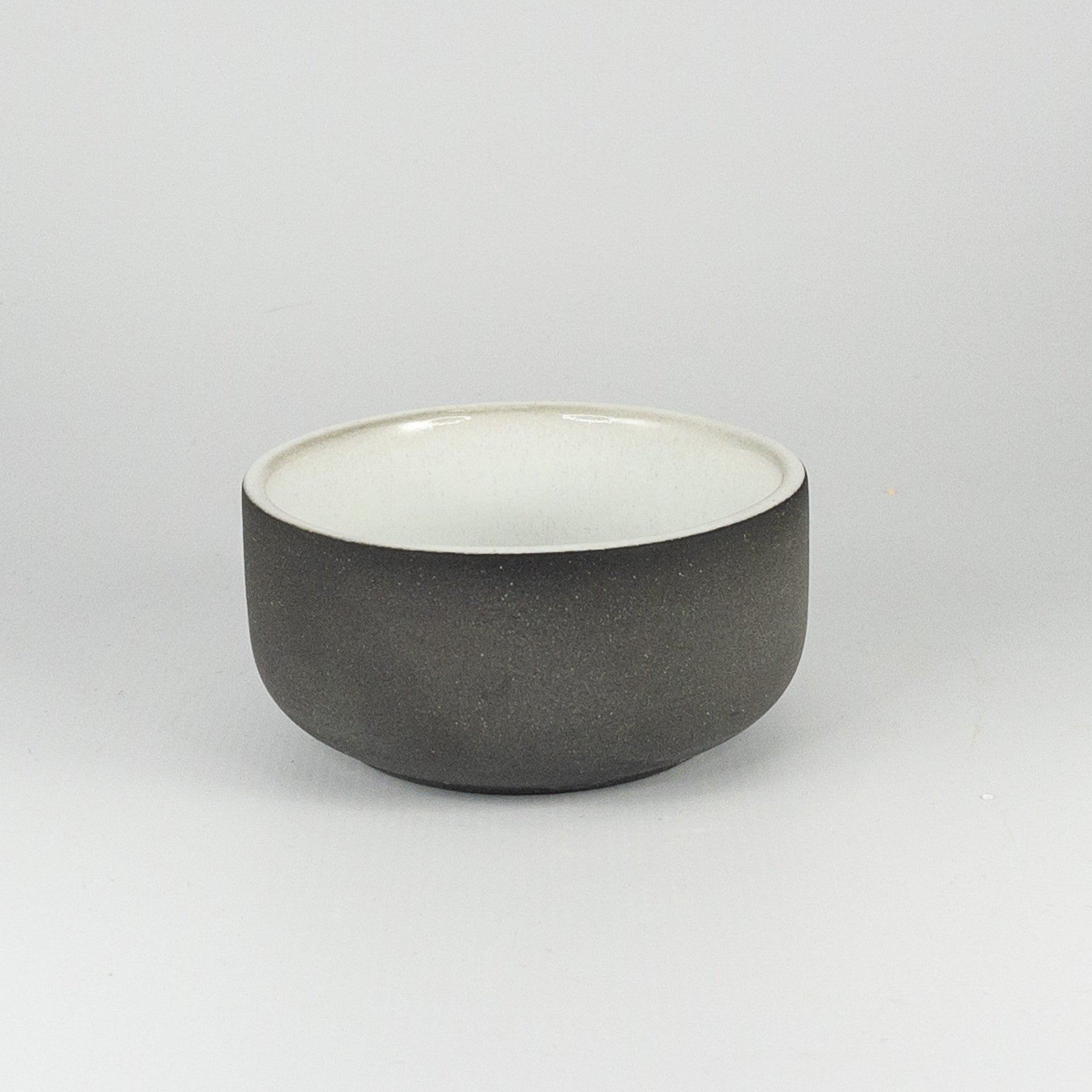 Snack Bowl / Kary Bowl - Black Clay with White Glaze