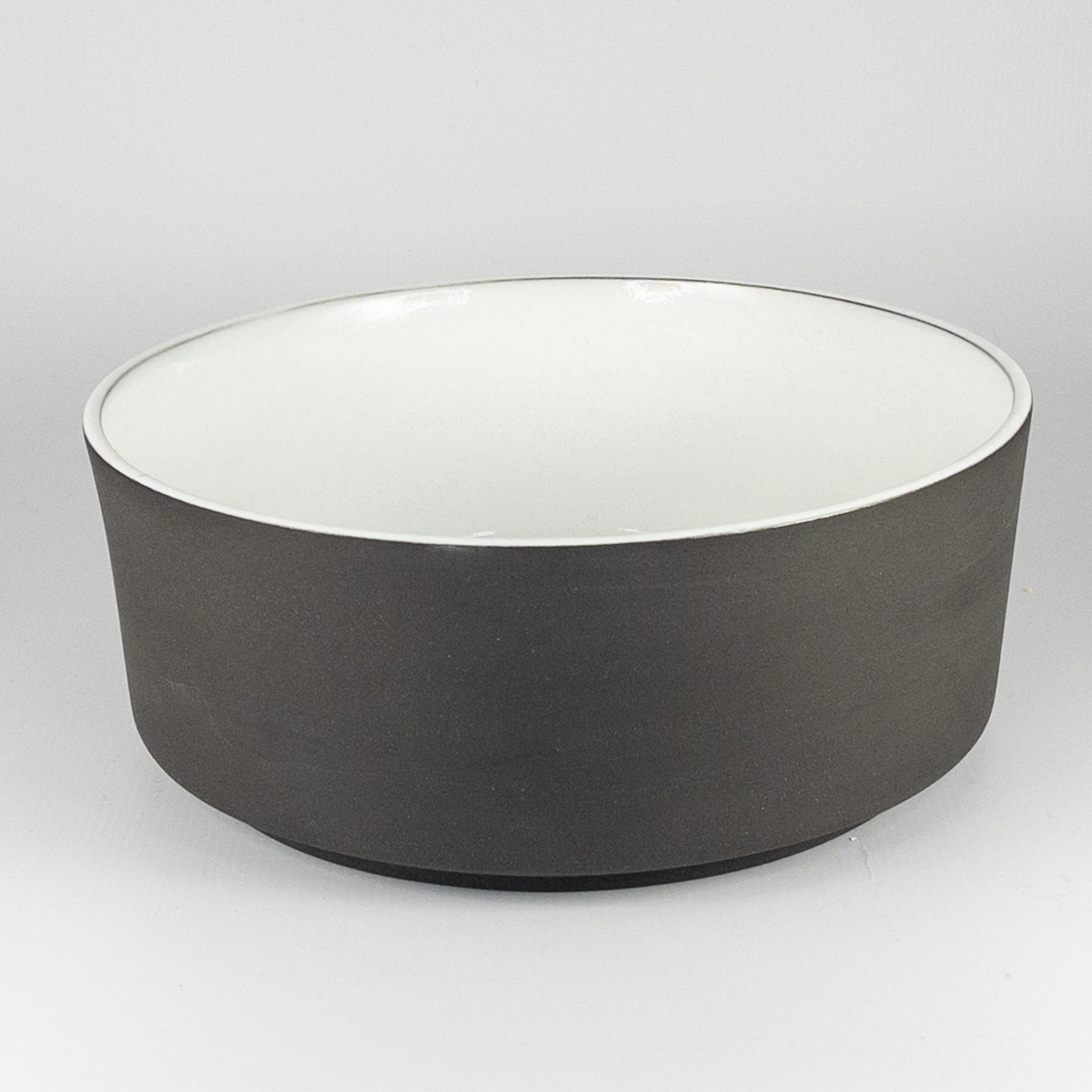 Deep Dish - Black Clay with White Glaze