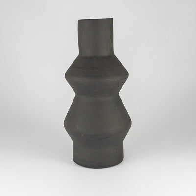 Julia Vase Large - Black Clay with White Glaze