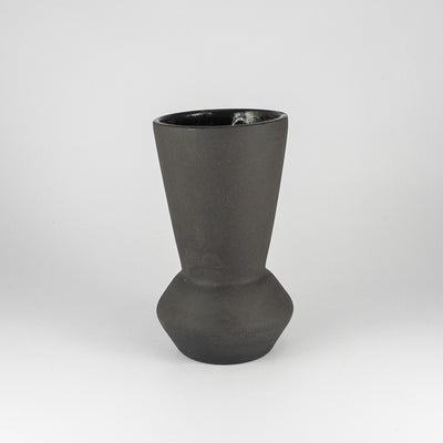 Julia Vase Small - Black Clay with White Glaze