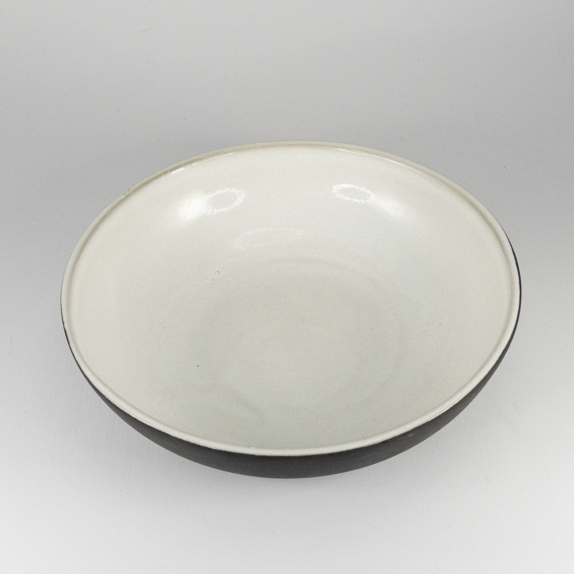 Diana Salad Bowl- Black Clay with White Glaze