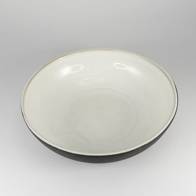 Diana Salad Bowl- Black Clay with White Glaze