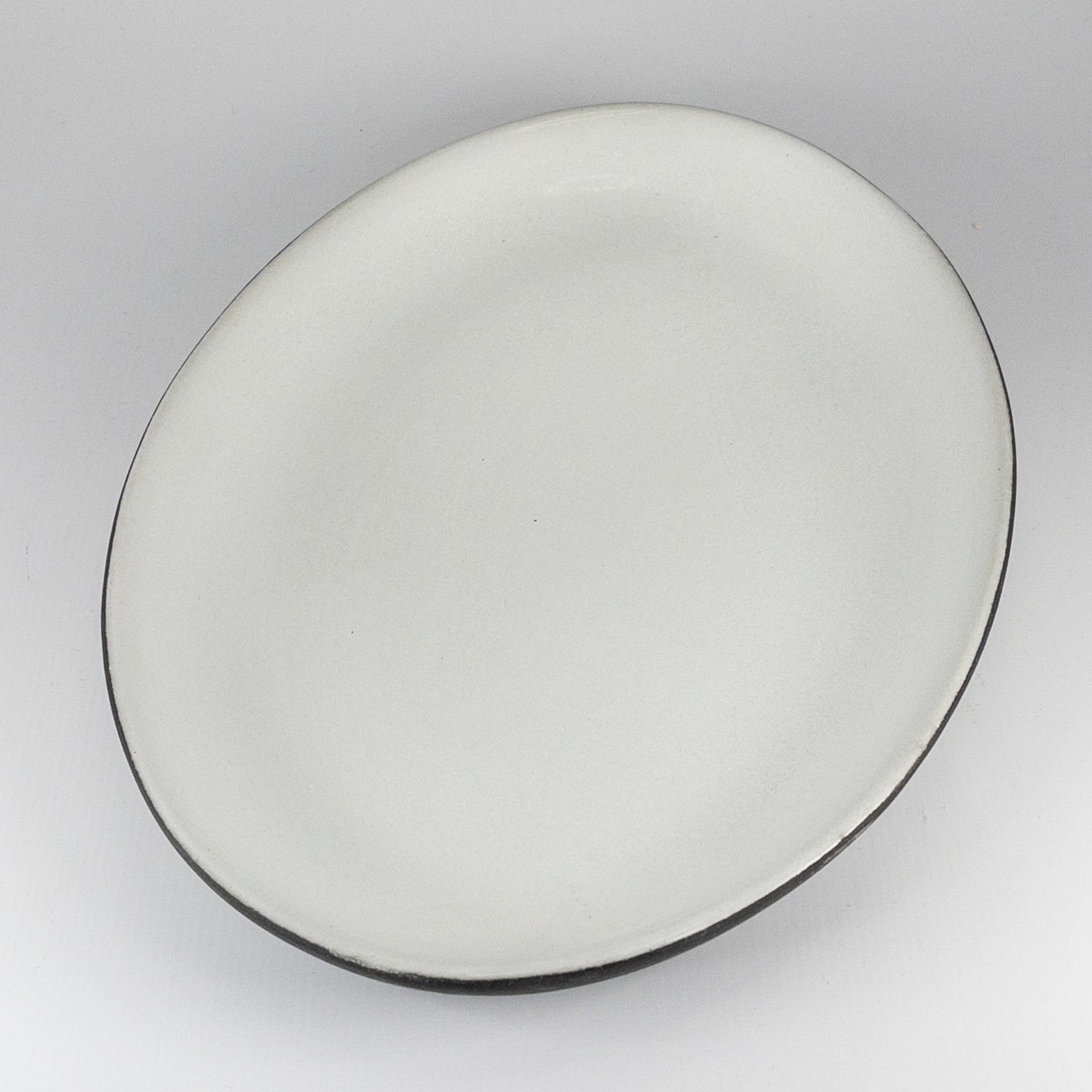 Steak Platter - Black Clay with White Glaze