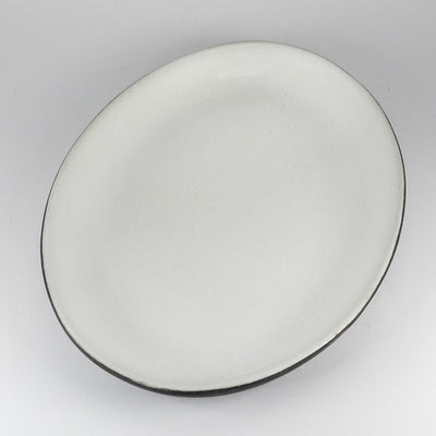 Steak Platter - Black Clay with White Glaze