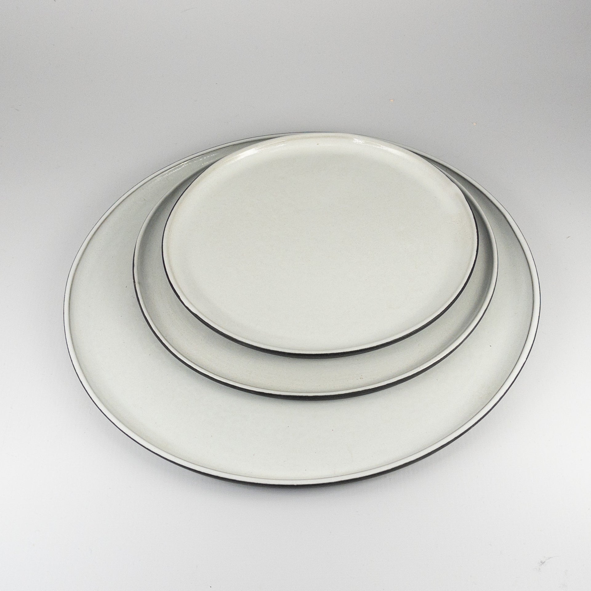 Diana Plate 23 - Black Clay with White Glaze