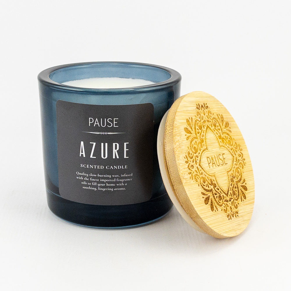 PAUSE Candle in Glass with Wooden Lid