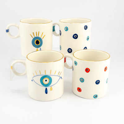 Mari Mug Evil Eye (Set of 4)
