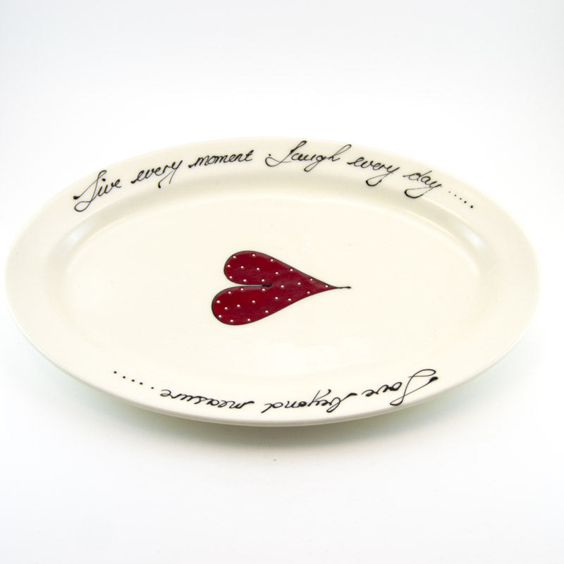 Oval Platter Large Heart & Words