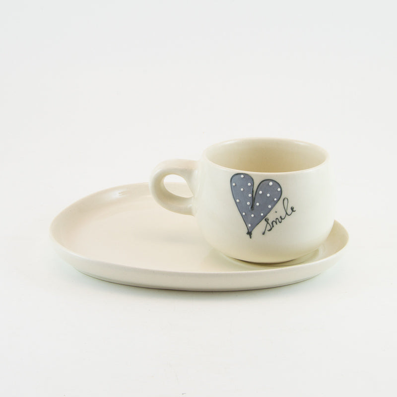 Cup and Saucer Snack Heart & Words