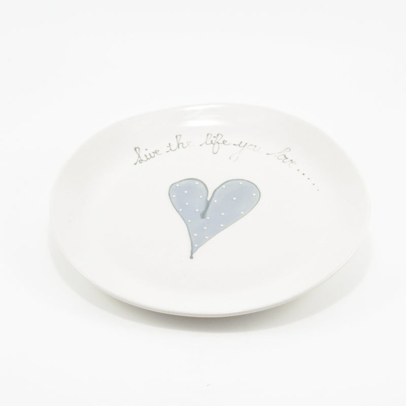 Wonky Dinner Plate Heart & Words