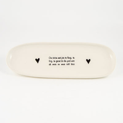 Flat Oval Small White Gloss – Blessing Platter “Om saam met jou te…”