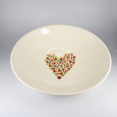 Pasta Bowl Large - Floral Heart