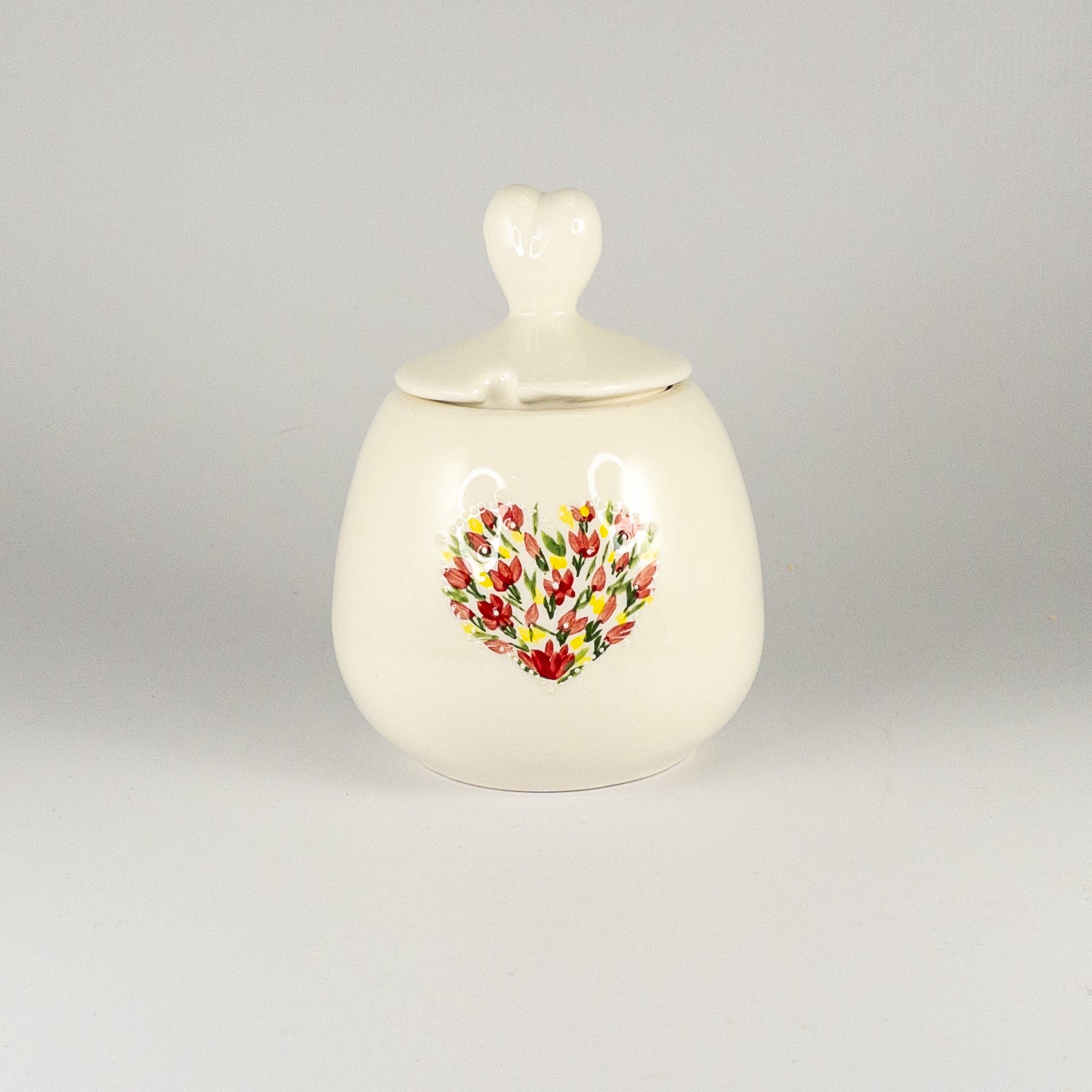 Heart Sugar Pot - Floral Heart
