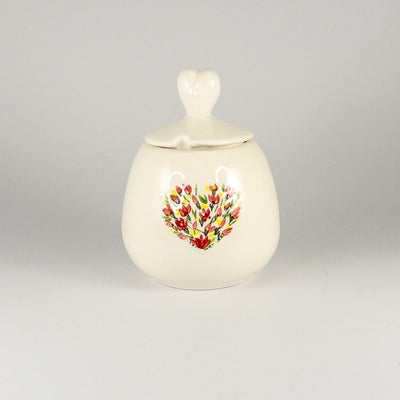 Heart Sugar Pot - Floral Heart