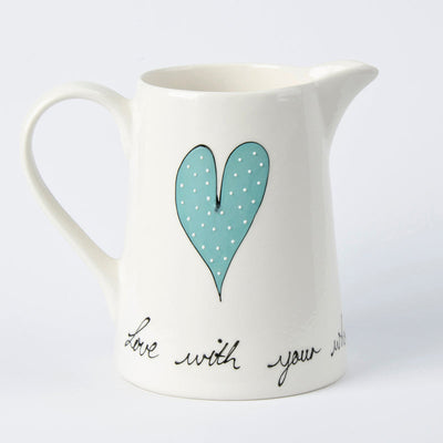 Old Farm Jug Heart & Words