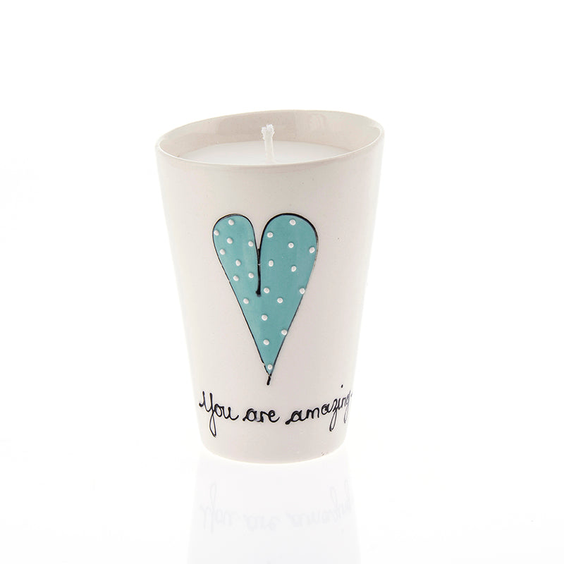 V Candle Heart & Words