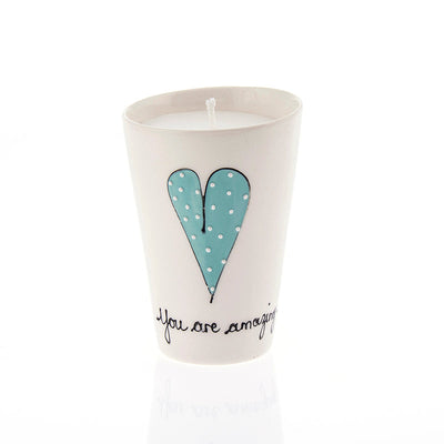 V Candle Heart & Words