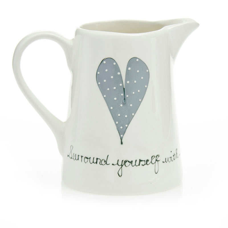 Old Farm Jug Heart & Words