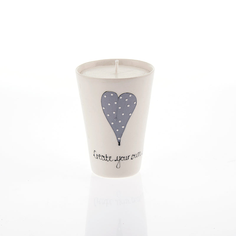 V Candle Heart & Words