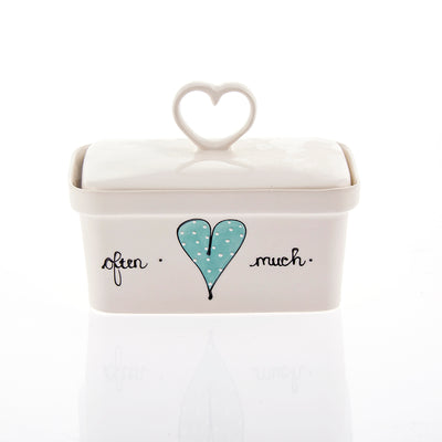Butter Dish Heart Heart & Words