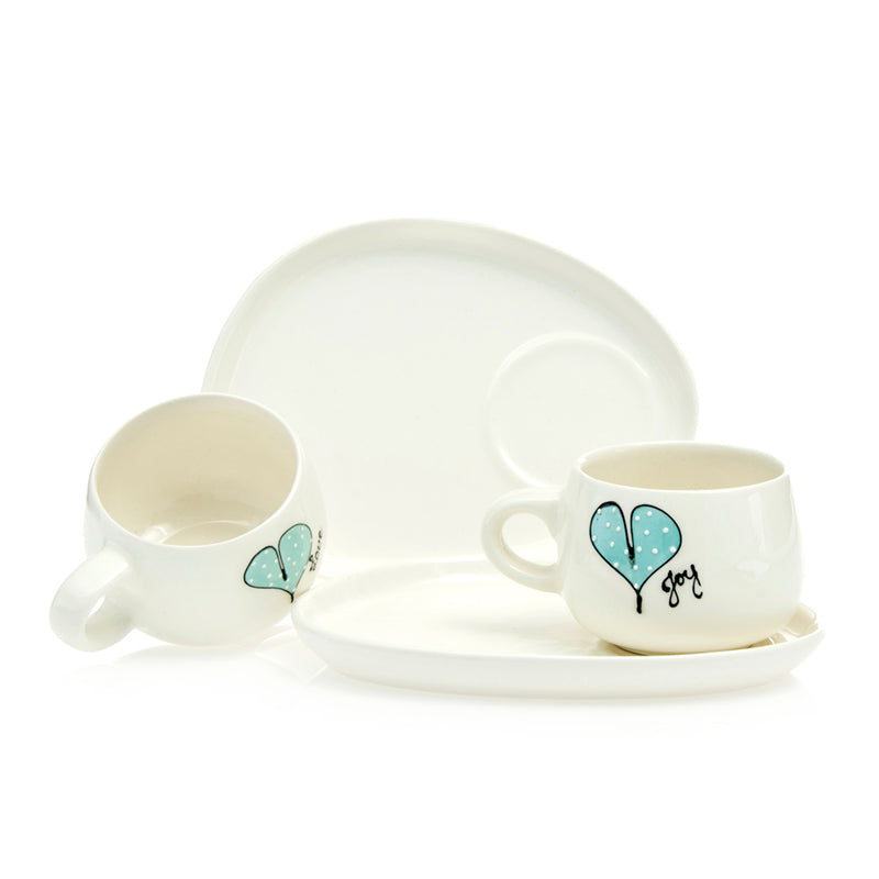 Cup and Saucer Snack Heart & Words