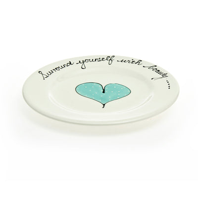 Wonky Dinner Plate Heart & Words