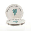 Wonky Side Plate Heart & Words