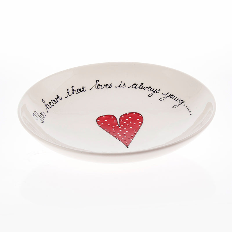 Pasta Bowl Medium Heart & Words
