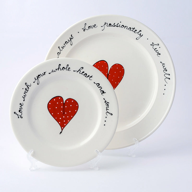 Wonky Side Plate Heart & Words