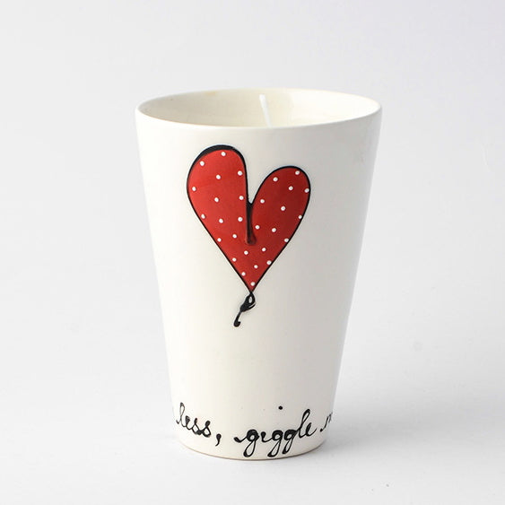 V Candle Heart & Words