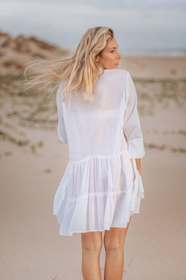 25S35365 Short Dress - White