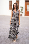25S35574 Long Dress - Black/Beige