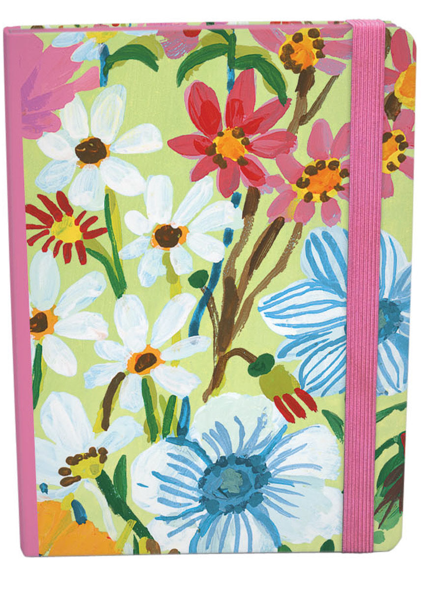 Flower Field A5 Hardback Journal with elastic binder